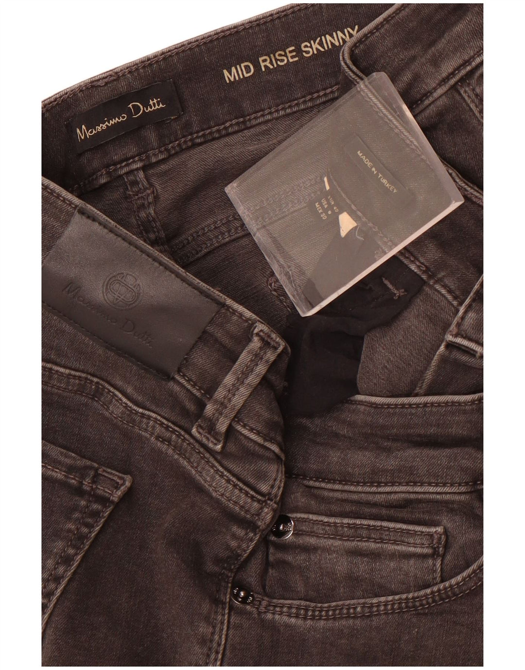 Massimo Dutti Γυναικεία ψηλόμεσα στενά τζιν EU 40 Medium W30 L30 Grey