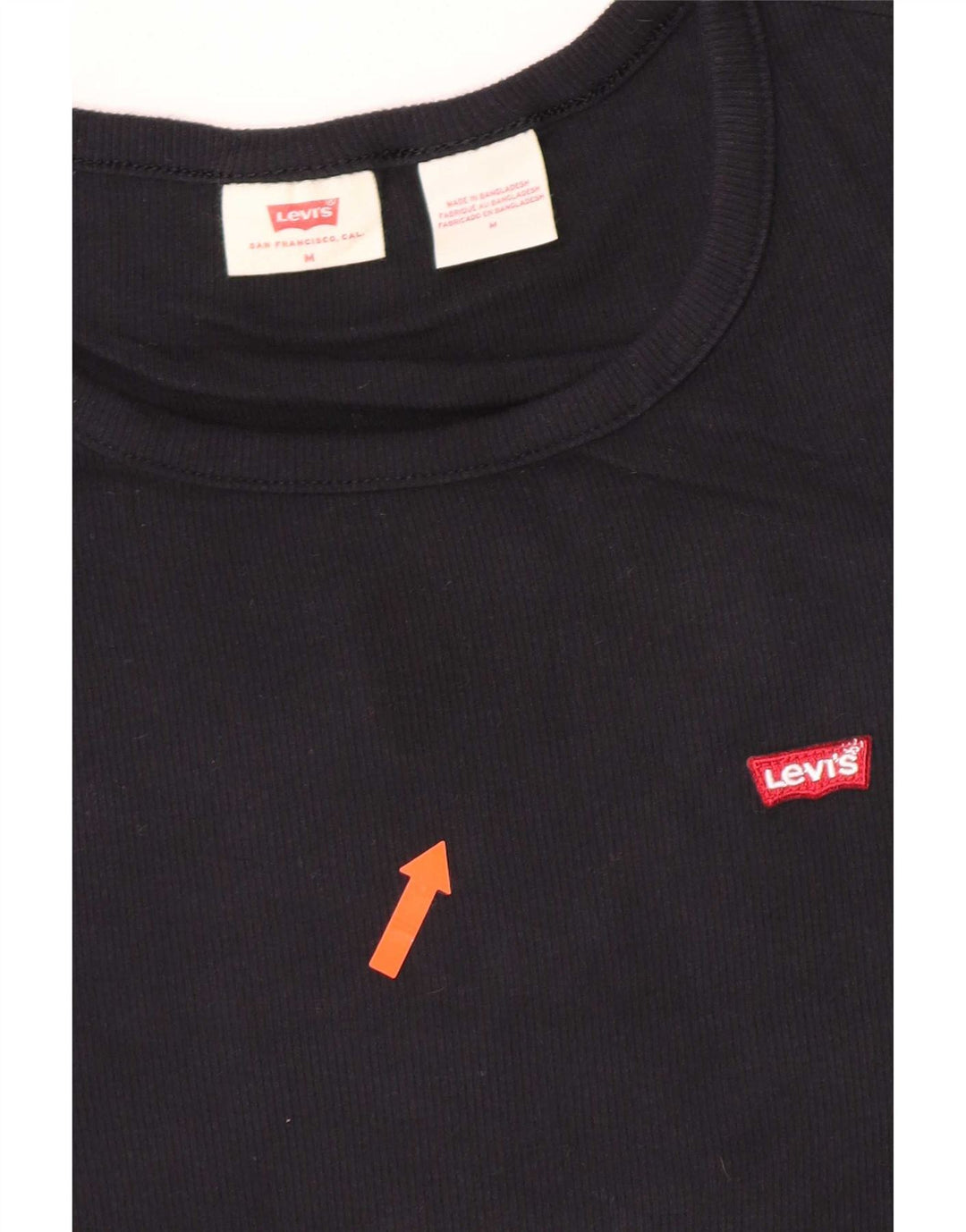 Γυναικείο T-Shirt Levi's Top UK 12 μεσαίο μαύρο βαμβακερό