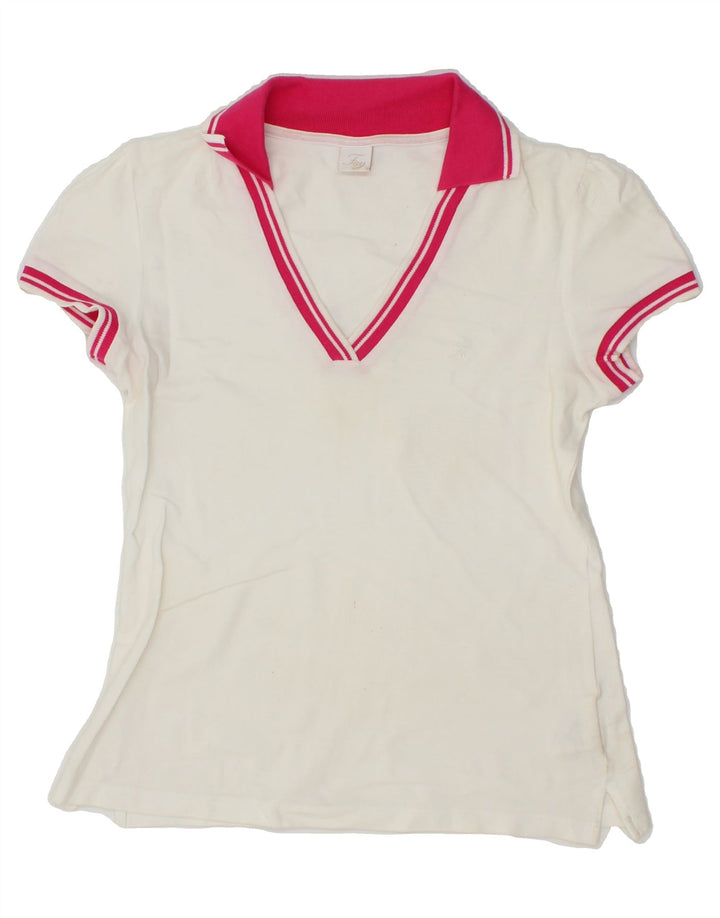 FAY Womens Polo Shirt UK 12 Medium White Cotton Vintage Fay and Second-Hand Fay from Messina Hembry 