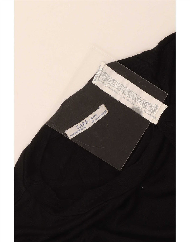 Zara Γυναικείο τοπ μακρυμάνικο UK 14 Medium μαύρο Lyocell