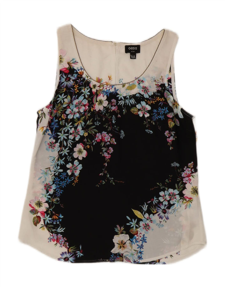 Γυναικεία αμάνικη μπλούζα Oasis Top UK 8 Small White Floral Polyester