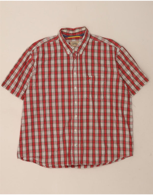 Ανδρικό κοντομάνικο πουκάμισο Camel Active 2XL Red Check Cotton