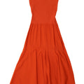 Zara Γυναικείο Αμάνικο Maxi Φόρεμα UK 8 Small Orange