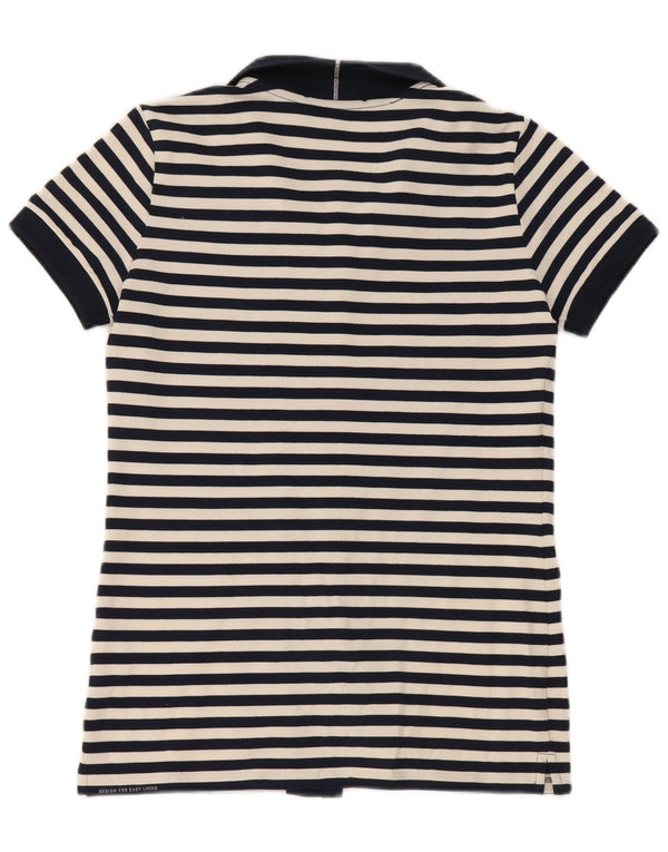 Max Mara Γυναικείο Πουκάμισο Μπλούζα UK 10 Small Navy Blue ριγέ Ναυτικό