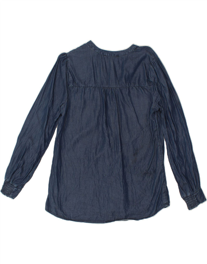 OASIS Womens Shirt Blouse UK 14 Large Navy Blue Lyocell Vintage Oasis and Second-Hand Oasis from Messina Hembry 