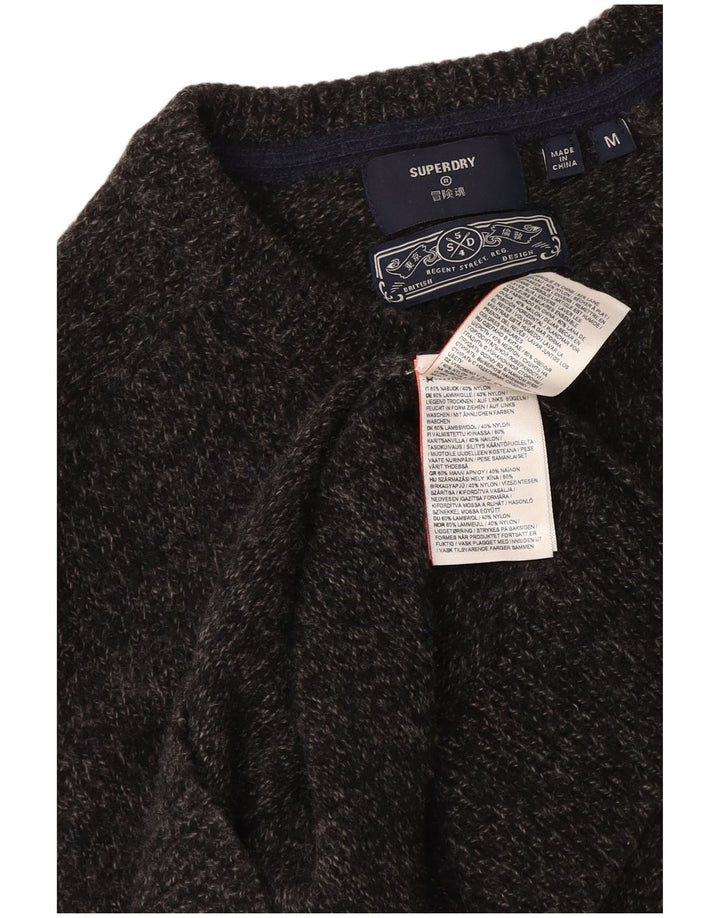 Ανδρικό πουλόβερ με λαιμόκοψη Superdry, μεσαίο γκρι μαλλί