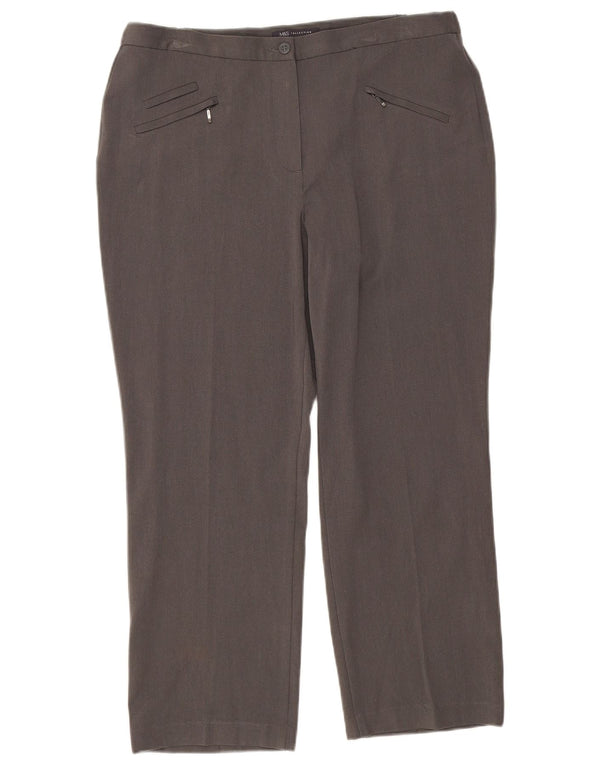 Marks & Spencer Γυναικείο ίσιο κομμένο παντελόνι UK 16 Large W34 L26 Grey