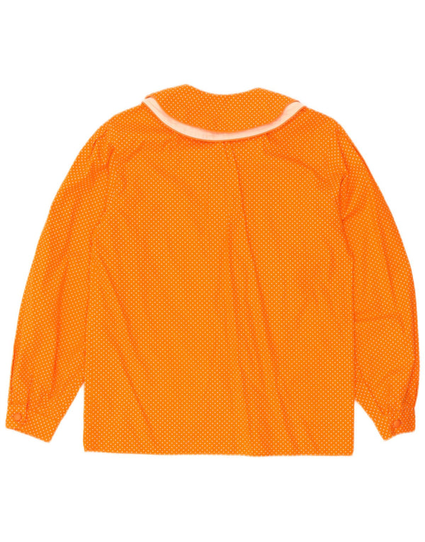 Γυναικείο πουκάμισο Benetton UK 18 XL πορτοκαλί βαμβακερό στίγμα