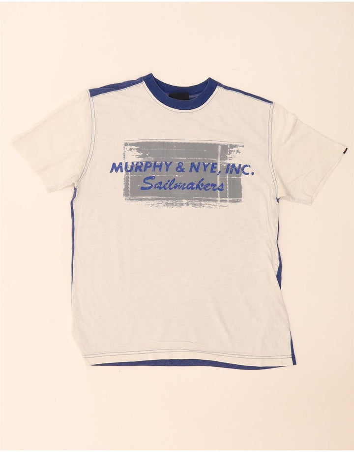 Ανδρικό γραφικό μπλουζάκι Murphy & Nye Top Small White Colourblock Βαμβακερό