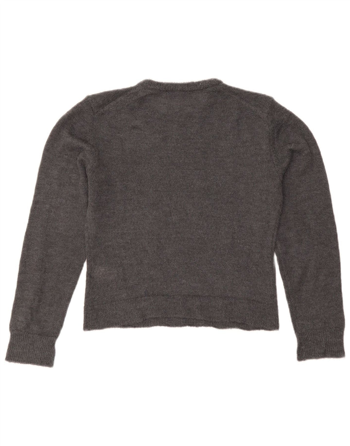 Zara Γυναικείο πουλόβερ με λαιμόκοψη Crop Crop UK 12 Medium Grey Polyester