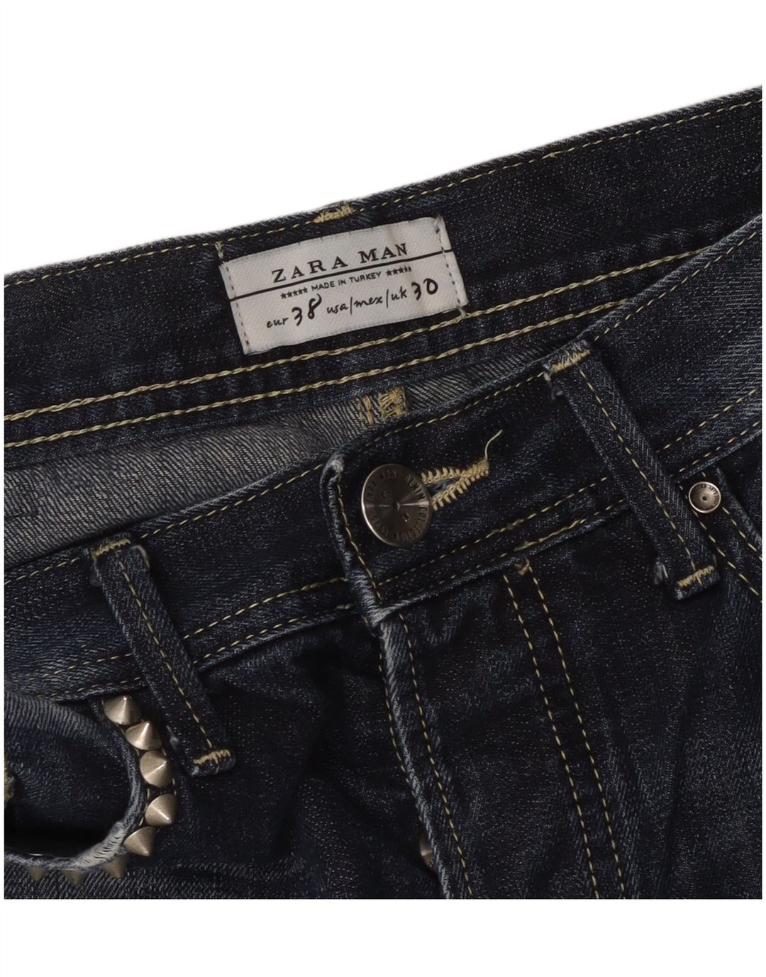 ZARA Ανδρικά στενά τζιν EU 38 Small W30 L33 Navy Blue