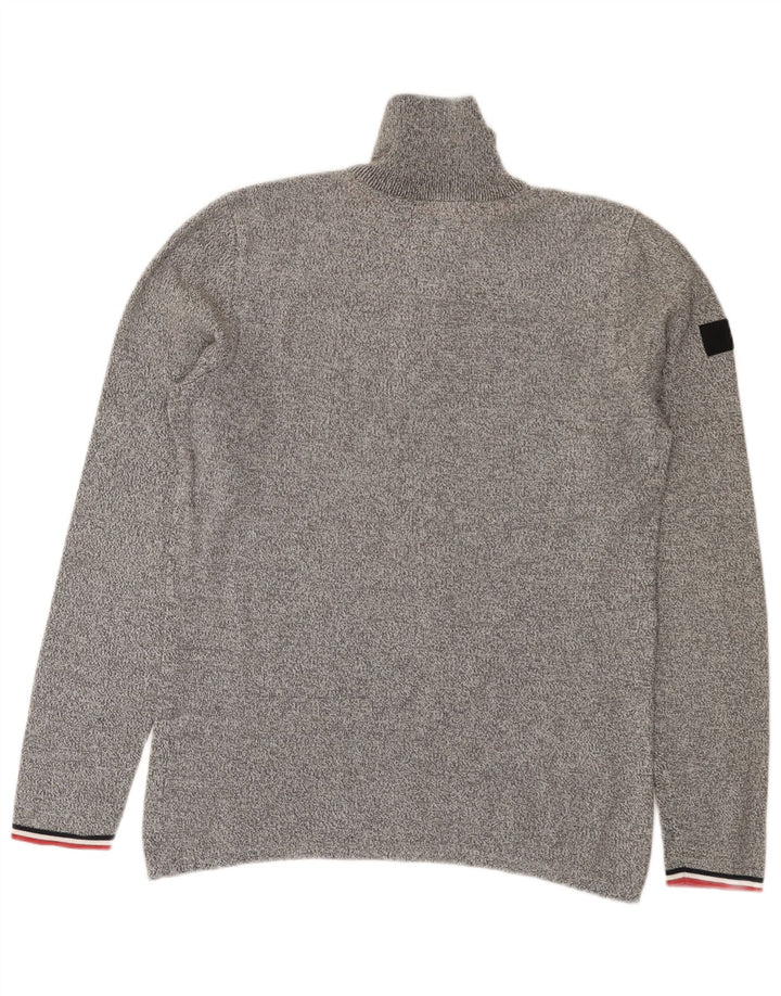 Ανδρικό πουλόβερ Jack & Jones με φερμουάρ σε γκρι μικρό φλύκταινα