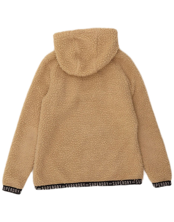 Superdry Γυναικείο Υπερμεγέθη Γραφικό Fleece Jumper UK 8 Small Beige