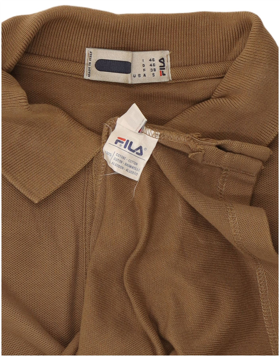Ανδρικό πουκάμισο πόλο Fila Μικρό μπεζ βαμβακερό