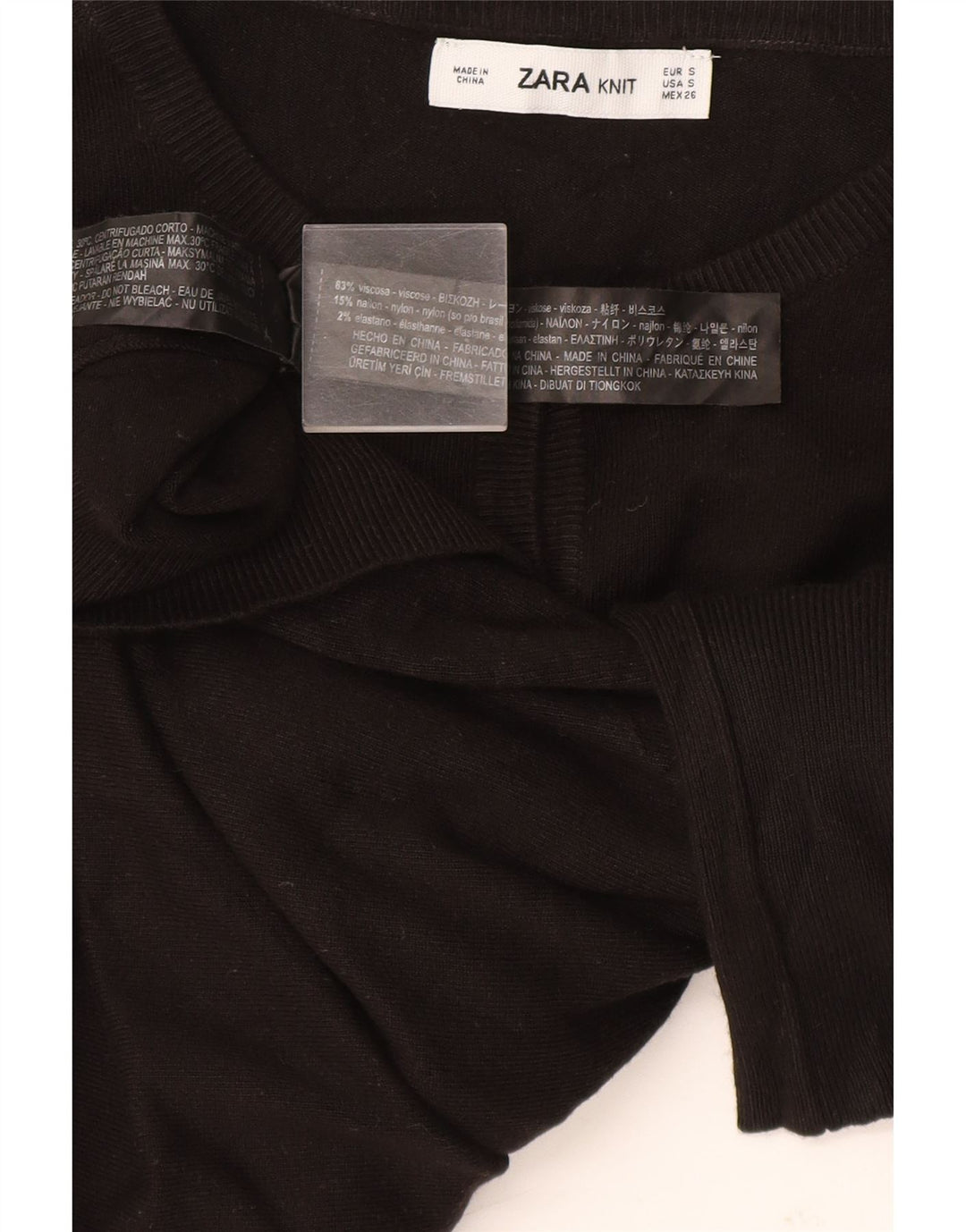Zara Γυναικεία Ζακέτα πουλόβερ UK 10 Small Black Viscose