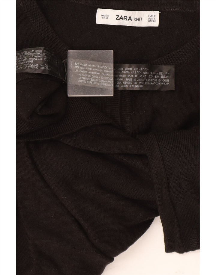 Zara Γυναικεία Ζακέτα πουλόβερ UK 10 Small Black Viscose