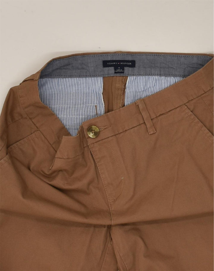 TOMMY HILFIGER Womens Slim Chino Trousers US 4 Small W32 L29  Brown Cotton | Vintage Tommy Hilfiger | Thrift | Second-Hand Tommy Hilfiger | Used Clothing | Messina Hembry 