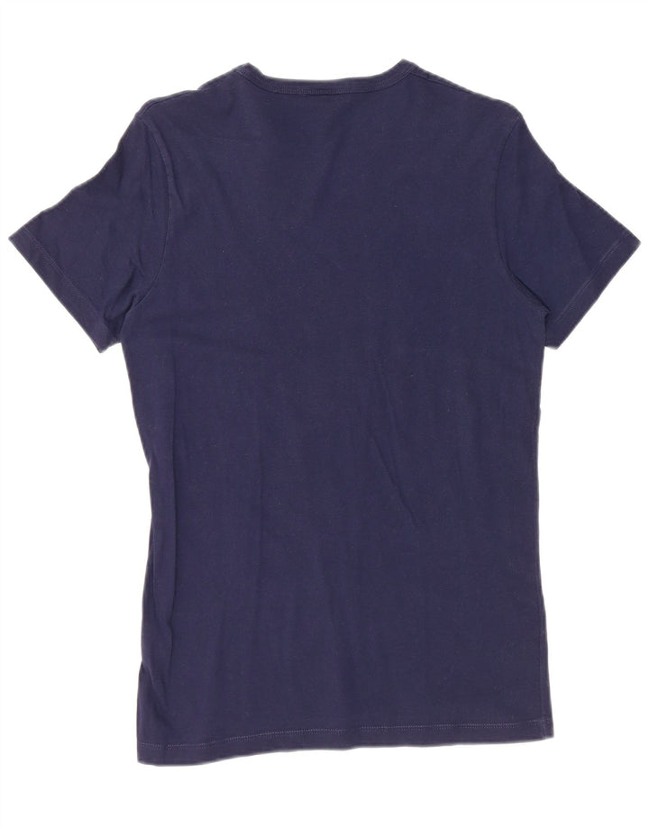 BENETTON Γυναικείο μπλουζάκι με γραφικά φιστίκια, τοπ 10 μικρού μεγέθους, μπλε από βαμβάκι