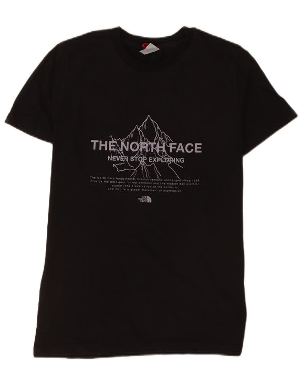 The North Face Boys κανονικό γραφικό μπλουζάκι 13-14 ετών XL μαύρο βαμβακερό