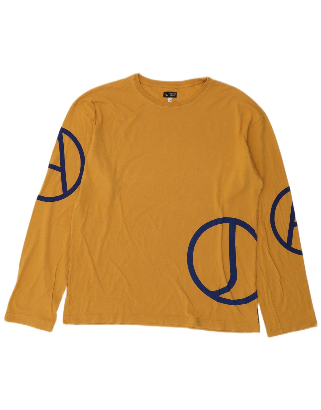 Armani Jeans Ανδρικό γραφικό τοπ μακρυμάνικο μεσαίο κίτρινο βαμβακερό