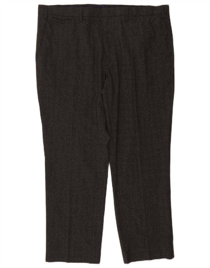 MARKS & SPENCER Ανδρικό παντελόνι Chino με κανονική εφαρμογή W40 L28 Γκρι πολυεστέρας