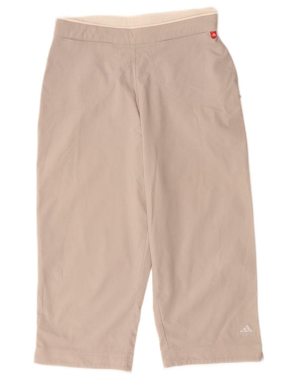 Adidas γυναικείο ίσιο παντελόνι Capri UK 12 Medium W28 L19 Beige Polyester