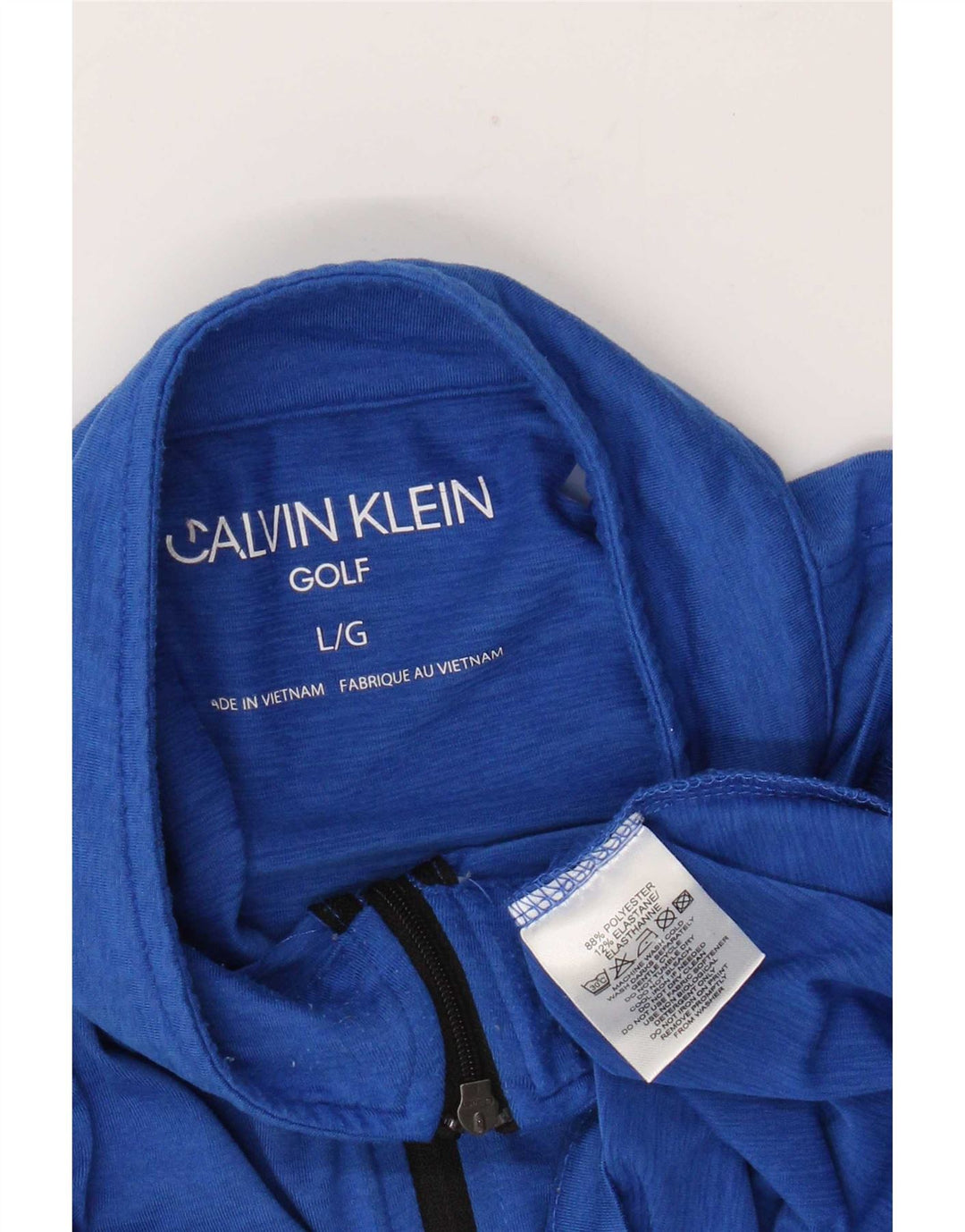Calvin Klein Ανδρική φόρμα γυμναστικής πουλόβερ με φερμουάρ, Μπλε πολυεστέρας