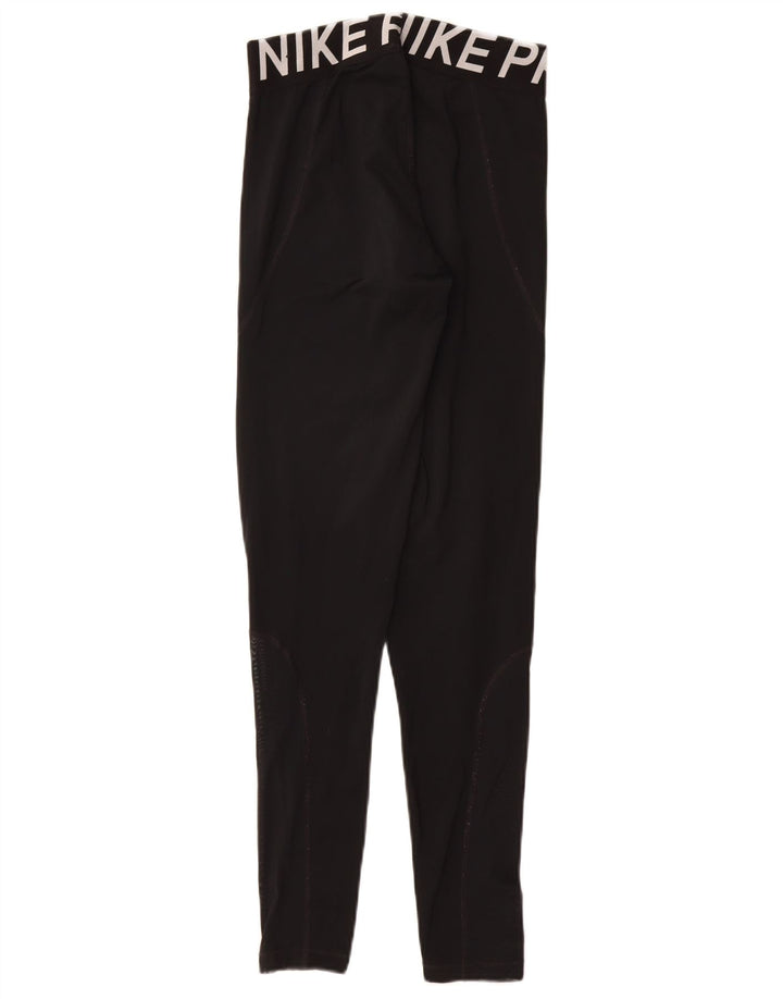 Γυναικεία γραφικά κολάν NIKE Dri Fit UK 12 μεσαίου μαύρου πολυεστέρα