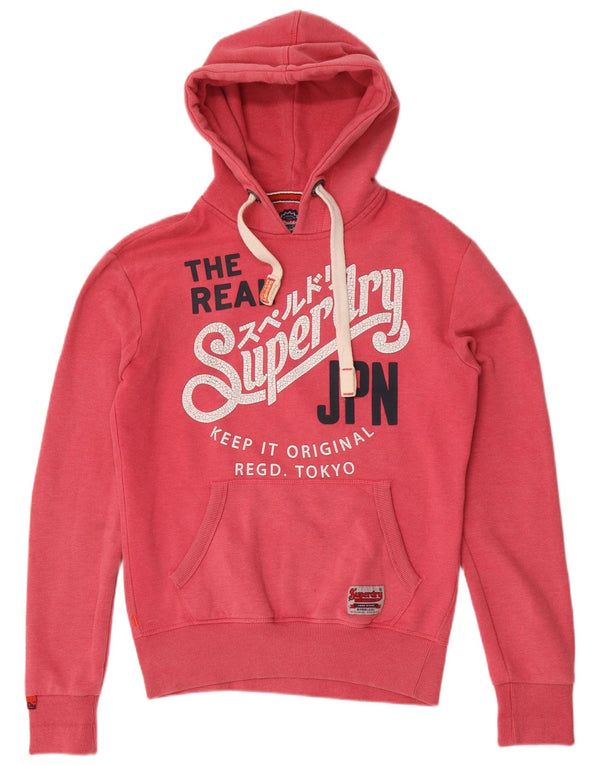 Superdry Ανδρικό γραφικό με κουκούλα Jumper XS Ροζ βαμβακερό