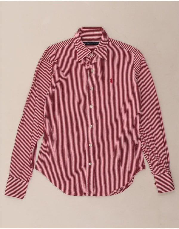RALPH LAUREN Γυναικείο πουκάμισο US 4 Μικρό κόκκινο ριγέ βαμβακερό