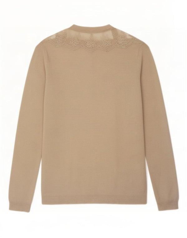 Zara Γυναικεία Ζακέτα UK 10 Small Beige Floral Rayon