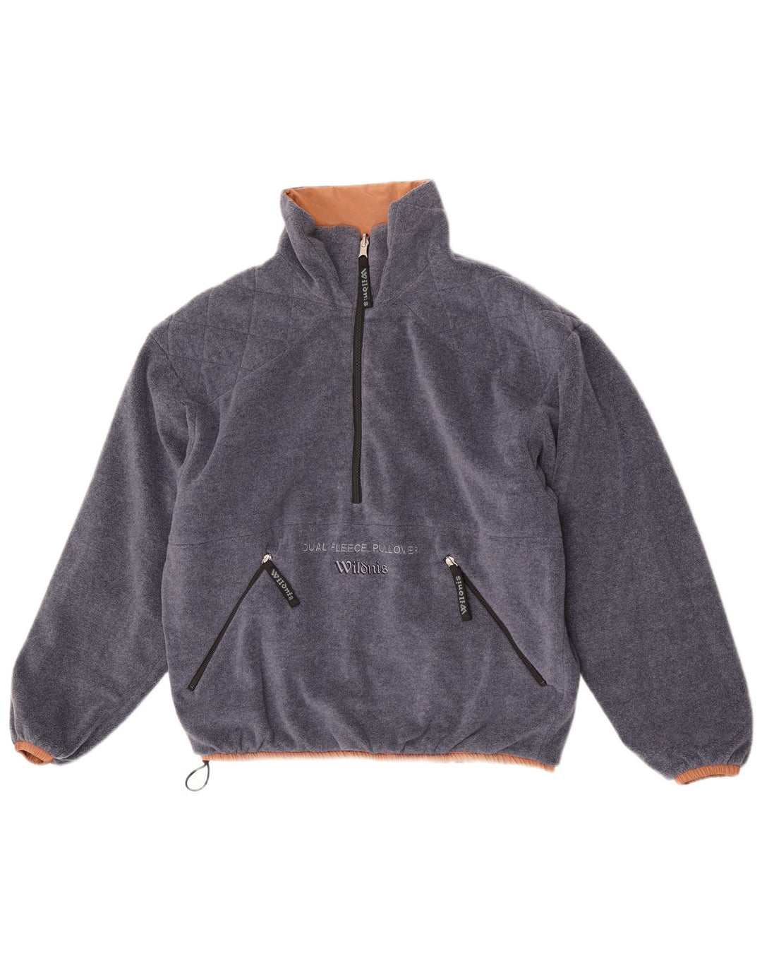 Vintage Ανδρικό Oversized Fleece Reversible Jacket Μικρό καφέ πολυαμίδιο