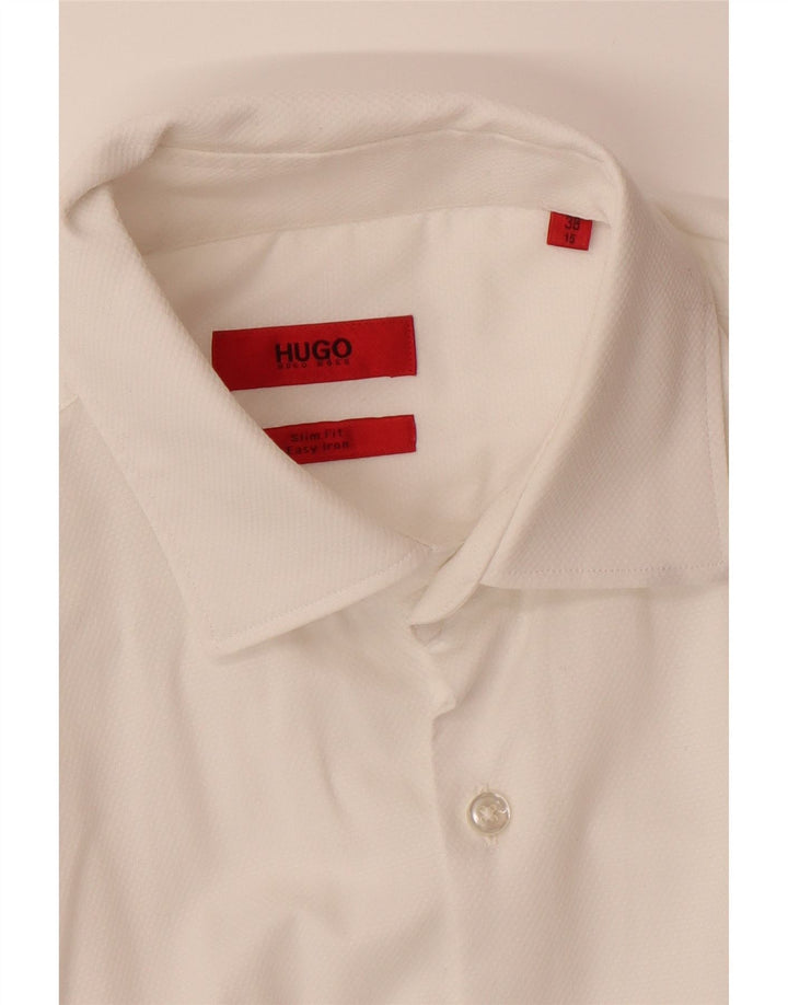 Ανδρικό πουκάμισο HUGO BOSS Slim Fit Μέγεθος 38 15 Medium White