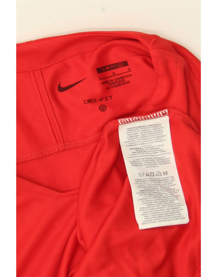 Ανδρικό Nike Dri Fit Slim Fit Graphic Top Μακρύ μανίκι μεγάλο κόκκινο πολυεστέρας