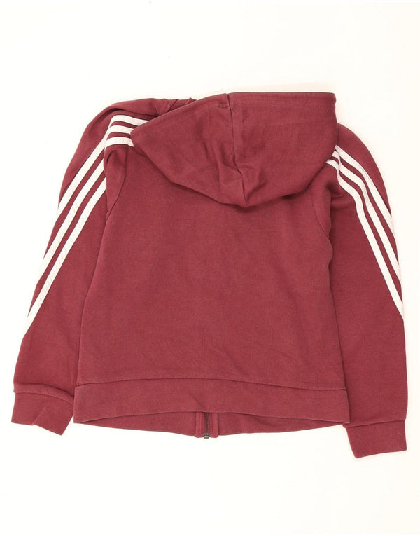 Adidas γυναικείο πουλόβερ με κουκούλα με φερμουάρ UK 4/6 XS βαμβακερό μπορντό
