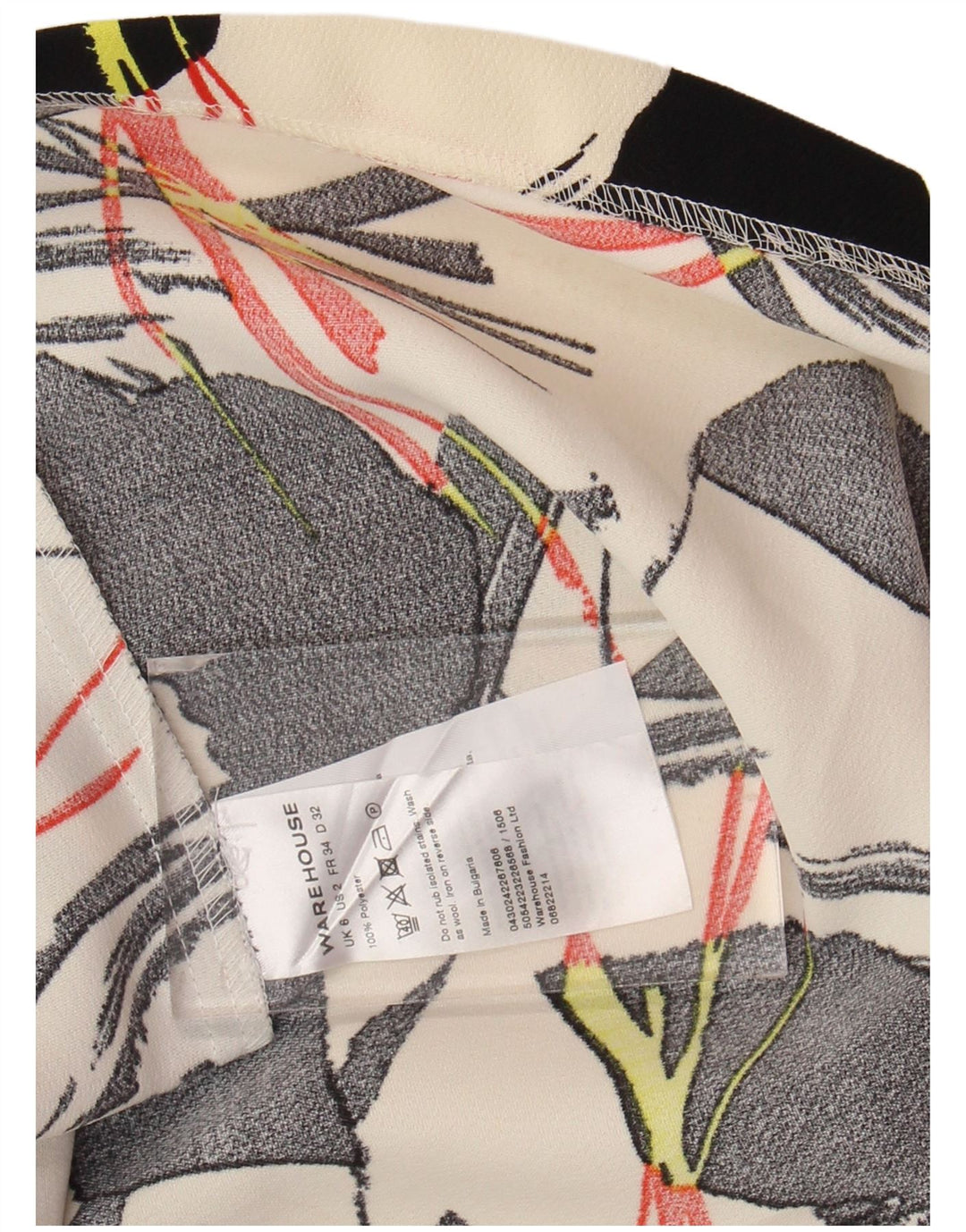 WAREHOUSE Γυναικεία φούστα A-Line UK 6 XS W25 Off White Floral Polyester