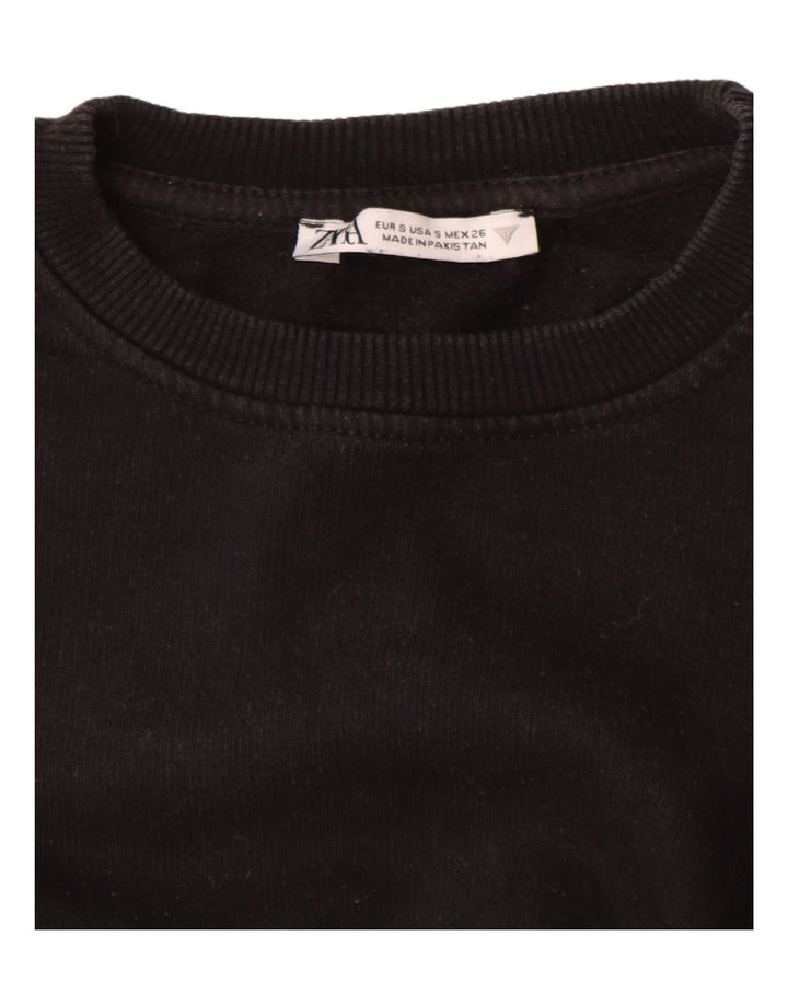 Zara Γυναικεία φούτερ Crop Jumper UK 10 Small Black