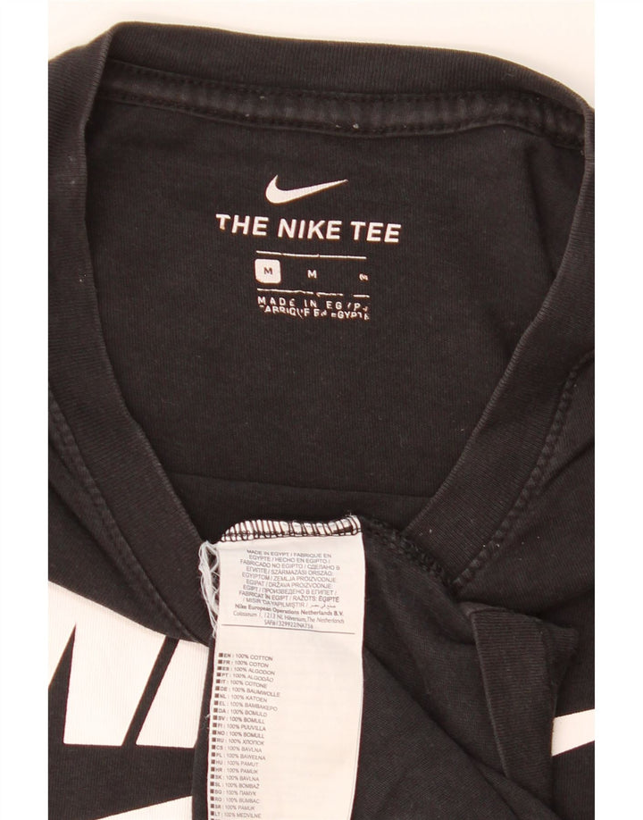 Ανδρικό γραφικό μπλουζάκι Nike, μεσαίο μαύρο βαμβακερό