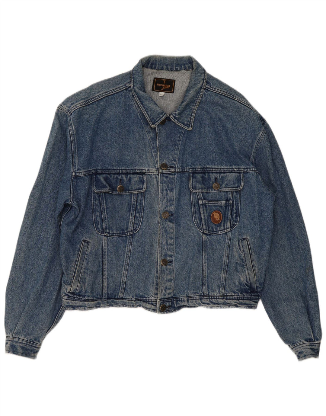 Trussardi Γυναικείο Τζιν Μπουφάν UK 18 XL Μπλε Βαμβακερό