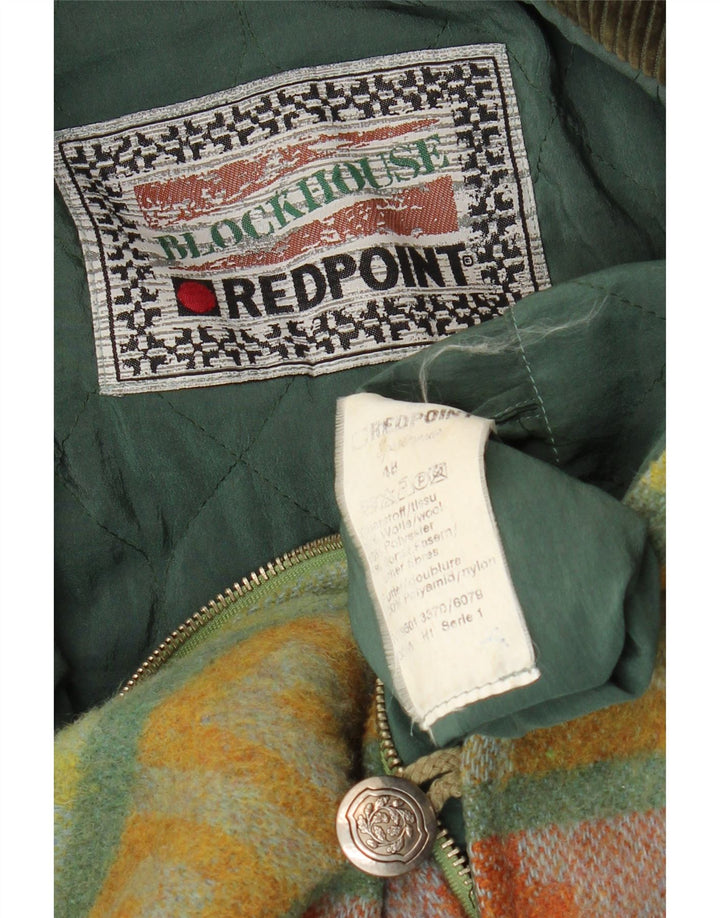 Ανδρικό παλτό αντιανεμικό Redpoint IT 48 Medium Green Geometric Wool Aztec