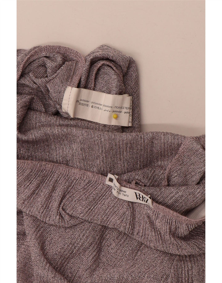 Zara Γυναικείο Παντελόνι Flare Casual Large W34 L32 Grey Polyester