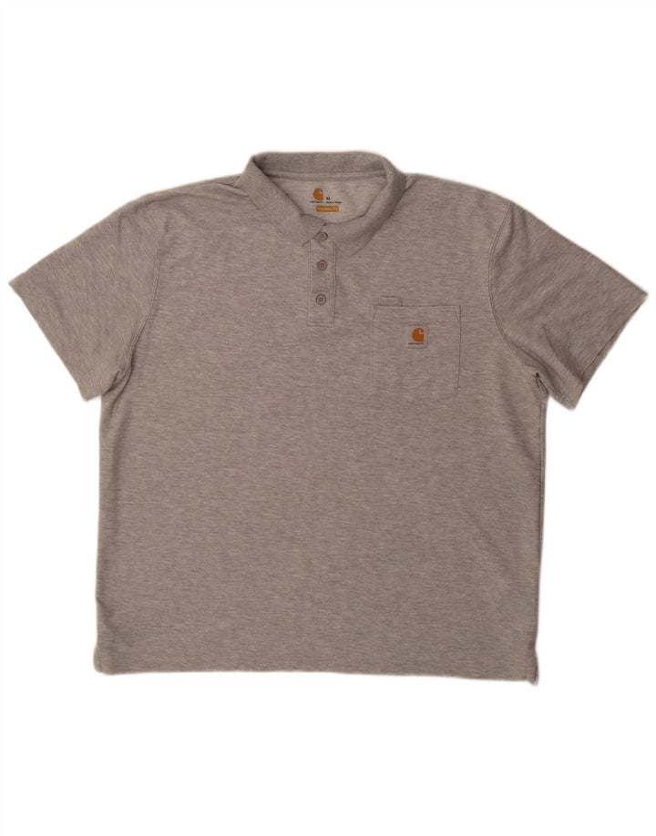 CARHARTT Mens Original Fit Polo Shirt XL Grey Polyester