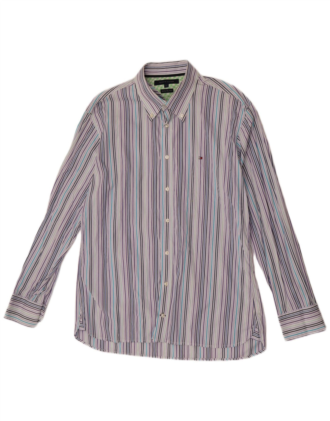 Ανδρικό πουκάμισο Tommy Hilfiger Large Blue ριγέ βαμβακερό