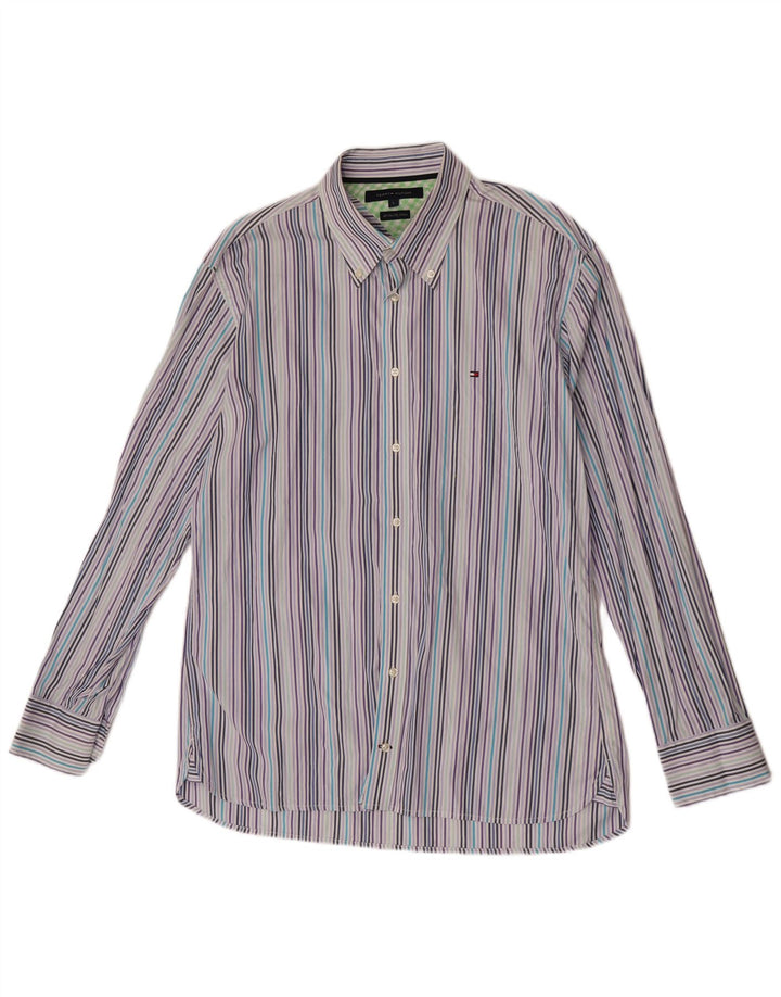Ανδρικό πουκάμισο Tommy Hilfiger Large Blue ριγέ βαμβακερό