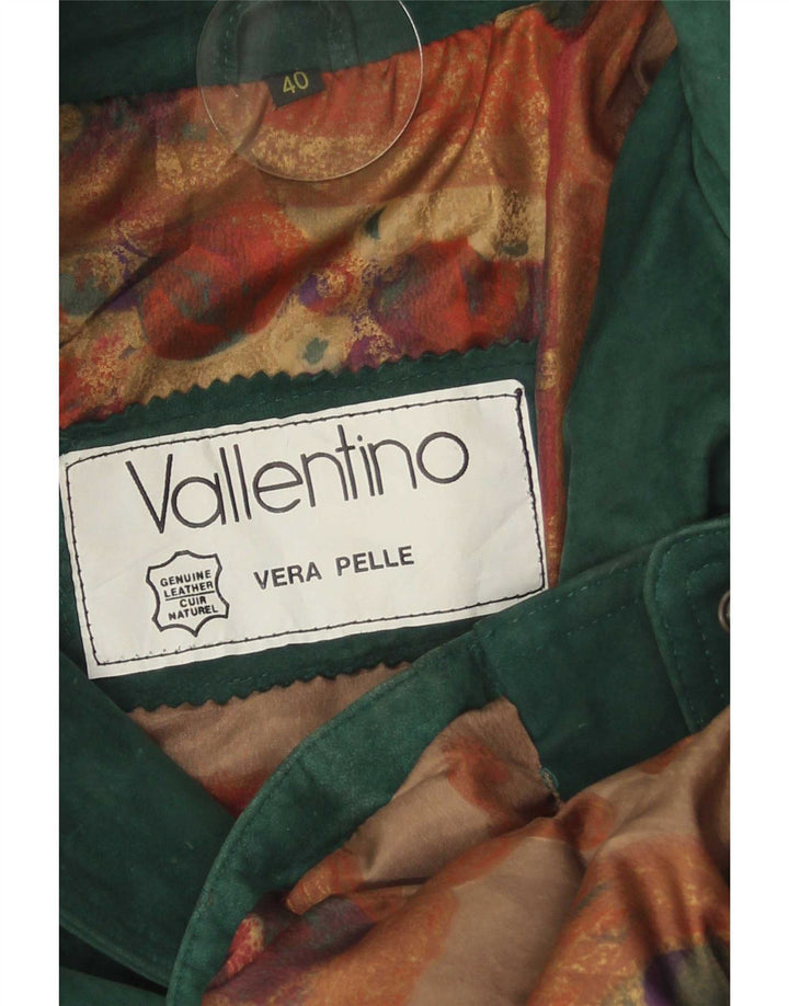 Vintage Γυναικείο Suede Oversized Jacket Parka IT 40 Small Green Leather