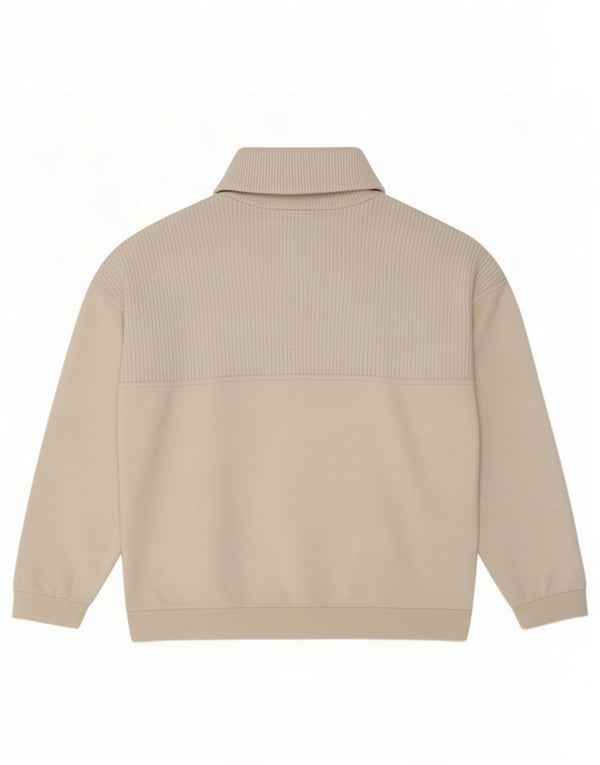 Zara Γυναικεία φούτερ με φερμουάρ Jumper UK 16 μεγάλο λευκό βαμβακερό
