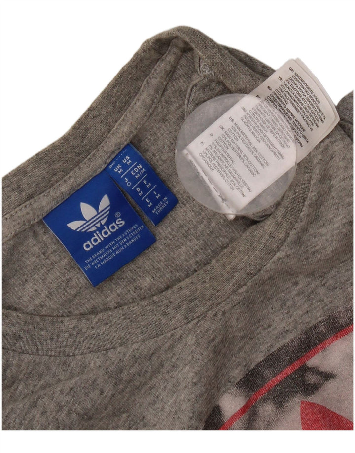 Ανδρικό γραφικό T-Shirt Adidas Τοπ μεσαίου γκρι βαμβακερό