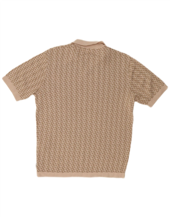 Jack & Jones Ανδρικό Πόλο Μπλουζάκι Μεσαίο Μπεζ Γεωμετρικό Βαμβάκι