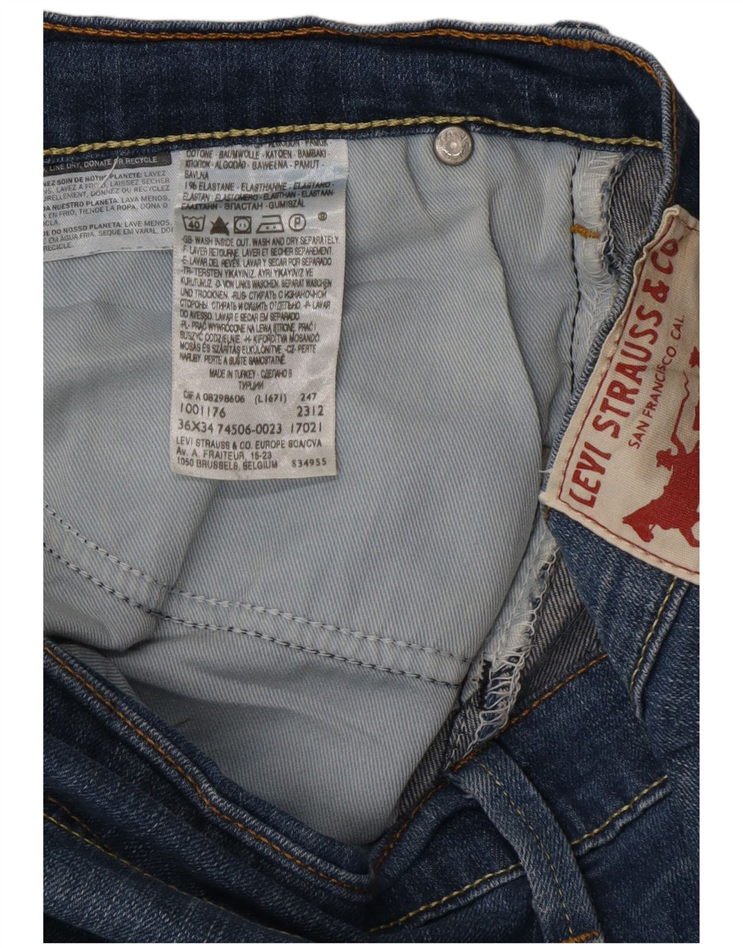Ανδρικό τζιν Levi's Straight W36 L34 Μπλε βαμβακερό