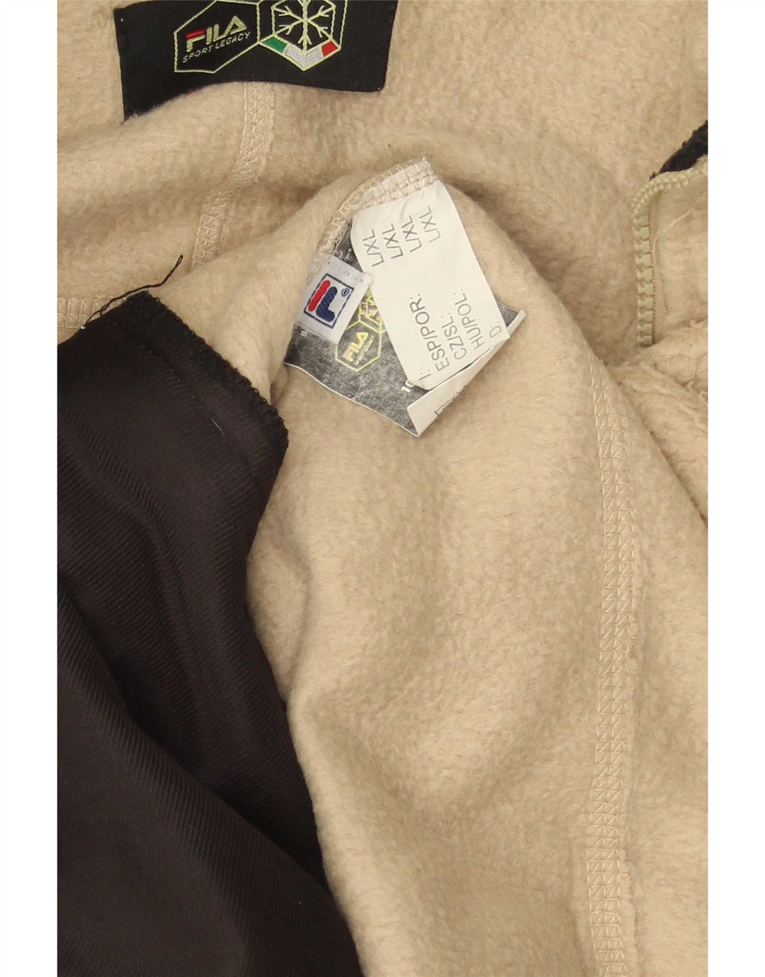Fila Ανδρικό Fleece Jacket UK 40 Large Beige Colourblock Polyester
